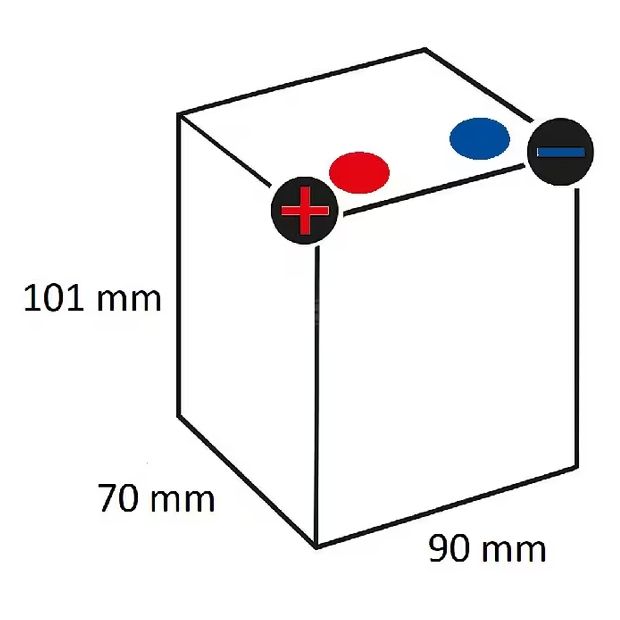 UNIVERSAL BATTERY 12v - 5Ah - 90x70x101mm T1 HSC12-5 UNIVERSAL BATTERY 12v - 5Ah - 90x70x101mm T1 HSC12-5