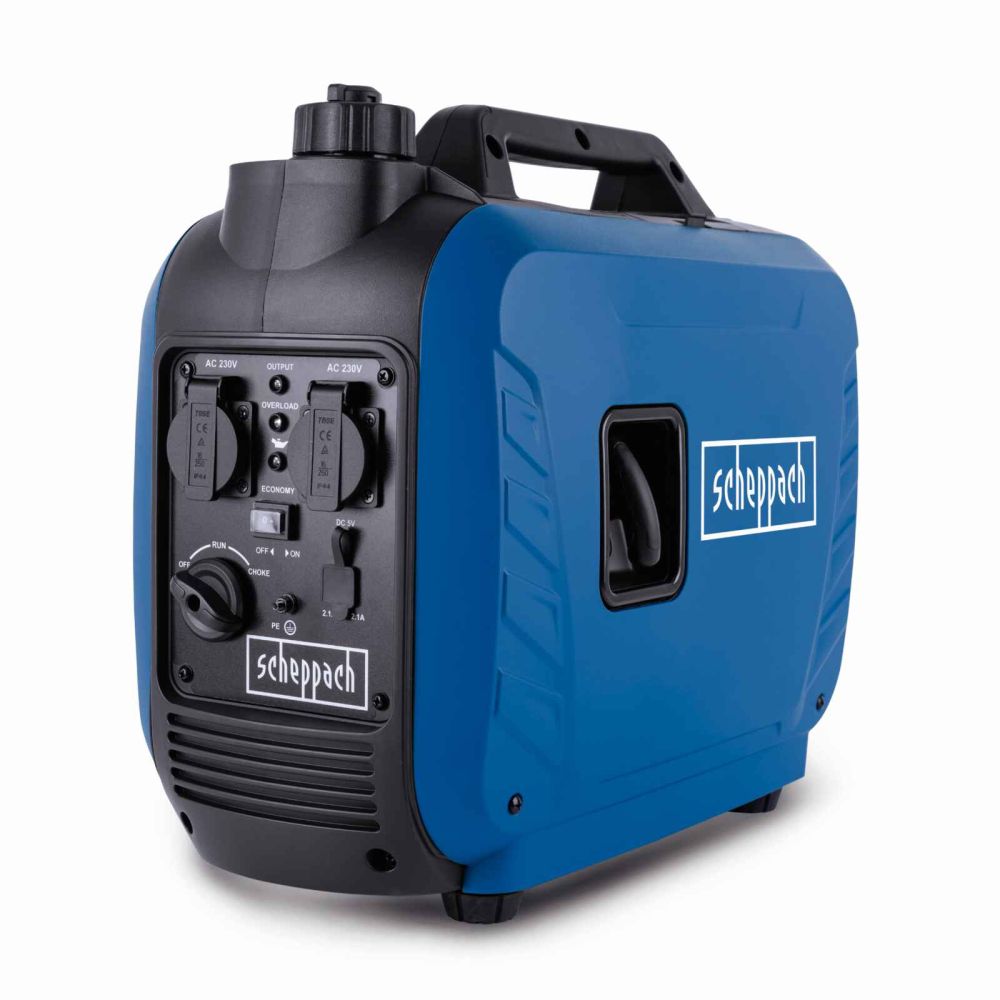 Scheppach SG2500i Portable Petrol Inverter Generator, 2000W Peak, 1600W Rated, 2x 230V Sockets Scheppach SG2500i Portable Petrol Inverter Generator, 2000W Peak, 1600W Rated, 2x 230V Sockets