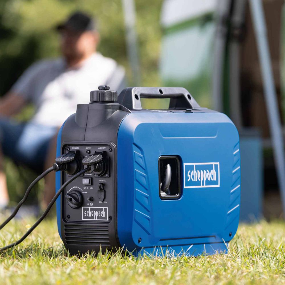 Scheppach SG2500i Portable Petrol Inverter Generator, 2000W Peak, 1600W Rated, 2x 230V Sockets Scheppach SG2500i Portable Petrol Inverter Generator, 2000W Peak, 1600W Rated, 2x 230V Sockets