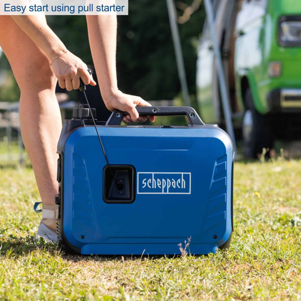 Scheppach SG2500i Portable Petrol Inverter Generator, 2000W Peak, 1600W Rated, 2x 230V Sockets Scheppach SG2500i Portable Petrol Inverter Generator, 2000W Peak, 1600W Rated, 2x 230V Sockets