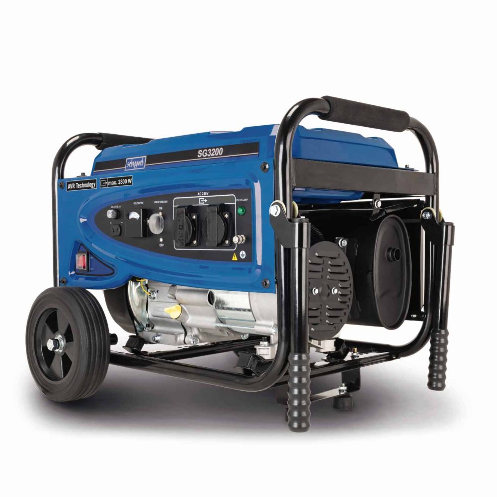 Scheppach SG3200x Portable Petrol Generator, 2800W Peak, 2500W Rated, 2x 230V Sockets, AVR System Scheppach SG3200x Portable Petrol Generator, 2800W Peak, 2500W Rated, 2x 230V Sockets, AVR System