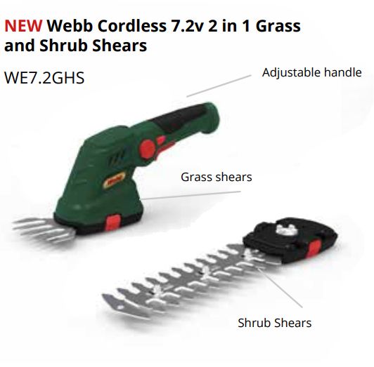 Webb 7.2v Grass & Hedge Shear Webb 7.2v Grass & Hedge Shear