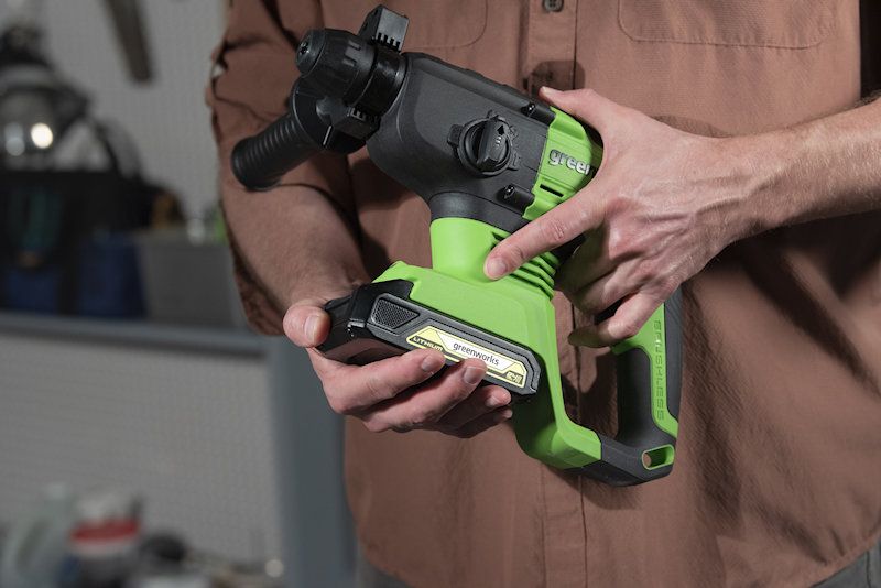 Greenworks GD24SDS1 24V 1.2J Brushless Hammer Drill (Tool Only) Greenworks GD24SDS1 24V 1.2J Brushless Hammer Drill (Tool Only)