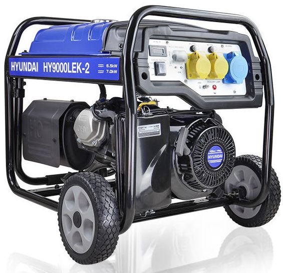 Hyundai 7kW / 8.75kVA Petrol Open Frame Site Generator / Electric Start / Wheel Kit Hyundai 7kW / 8.75kVA Petrol Open Frame Site Generator / Electric Start / Wheel Kit