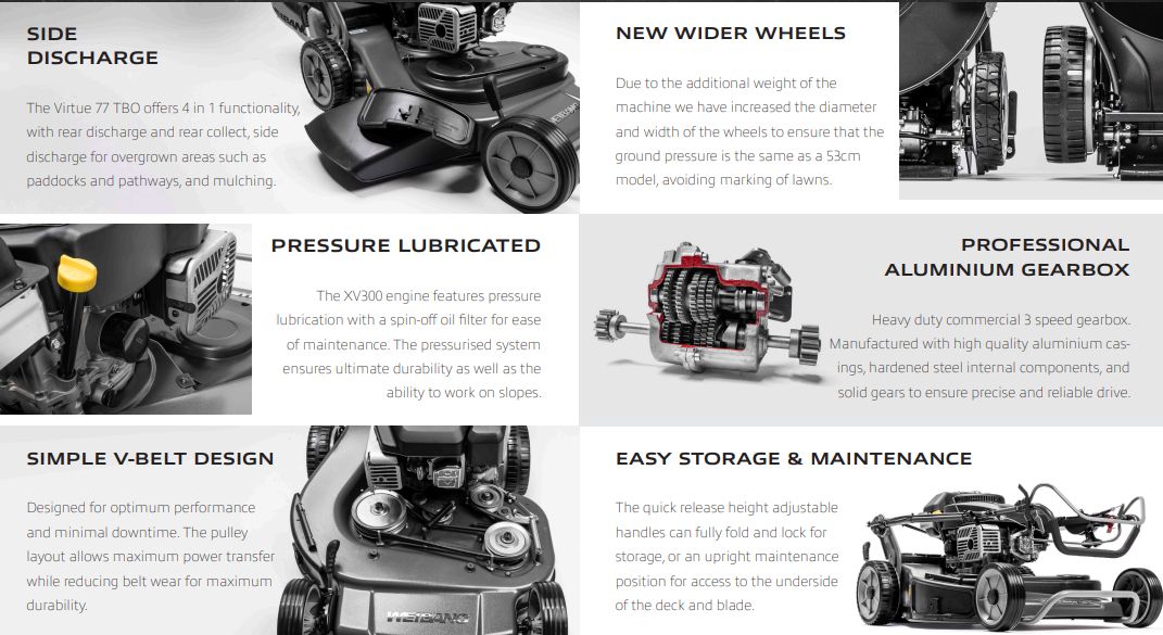 WEIBANG Virtue 77 TBO Twin Blade Lawnmower - Caster Wheel WGMP145 - New 2026 WEIBANG Virtue 77 TBO Twin Blade Lawnmower - Caster Wheel WGMP145 - New 2026