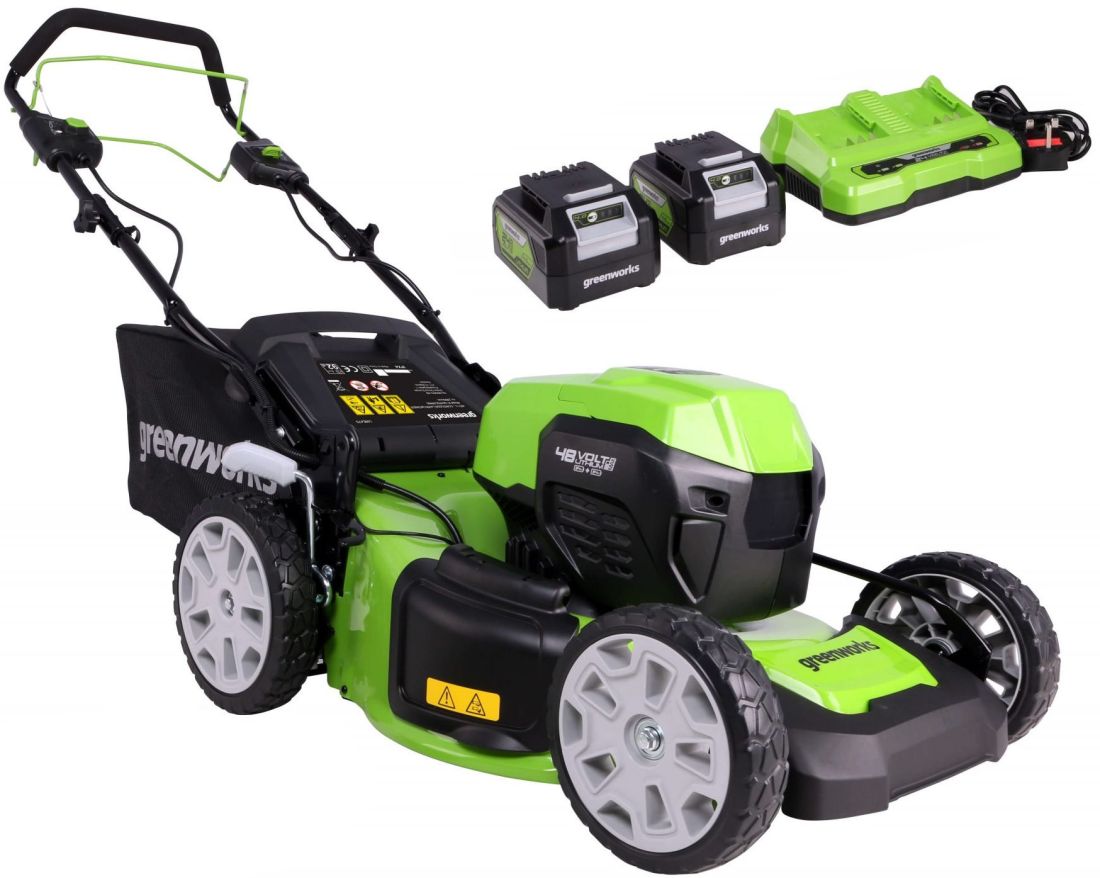 Greenworks GD24X2LM46SPK4X Cordless Propelled Mower KIT 48v / 46cm 2x 4Ah Batteries / Charger