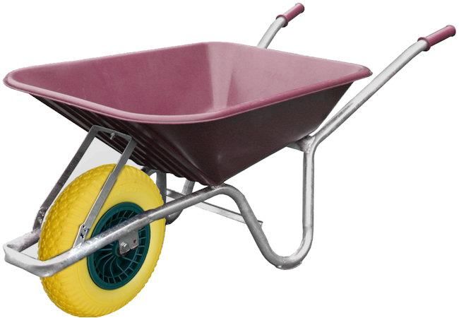 Polypropylene Barrow with Flatproof Tyre 90L - Burgundy Polypropylene Barrow with Flatproof Tyre 90L - Burgundy