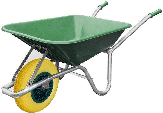 Polypropylene Barrow with Flatproof Tyre 90L - Green Polypropylene Barrow with Flatproof Tyre 90L - Green