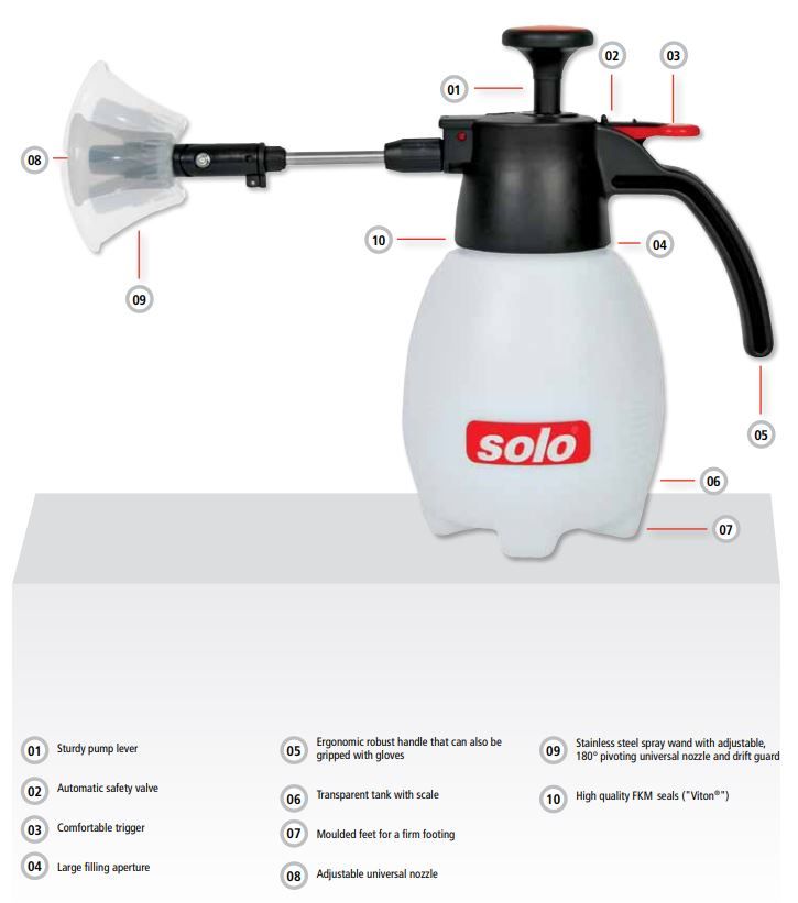 SOLO 403 Garden Sprayer 1.25 Litre c/w Adjustable Nozzle SOLO 403 Garden Sprayer 1.25 Litre c/w Adjustable Nozzle