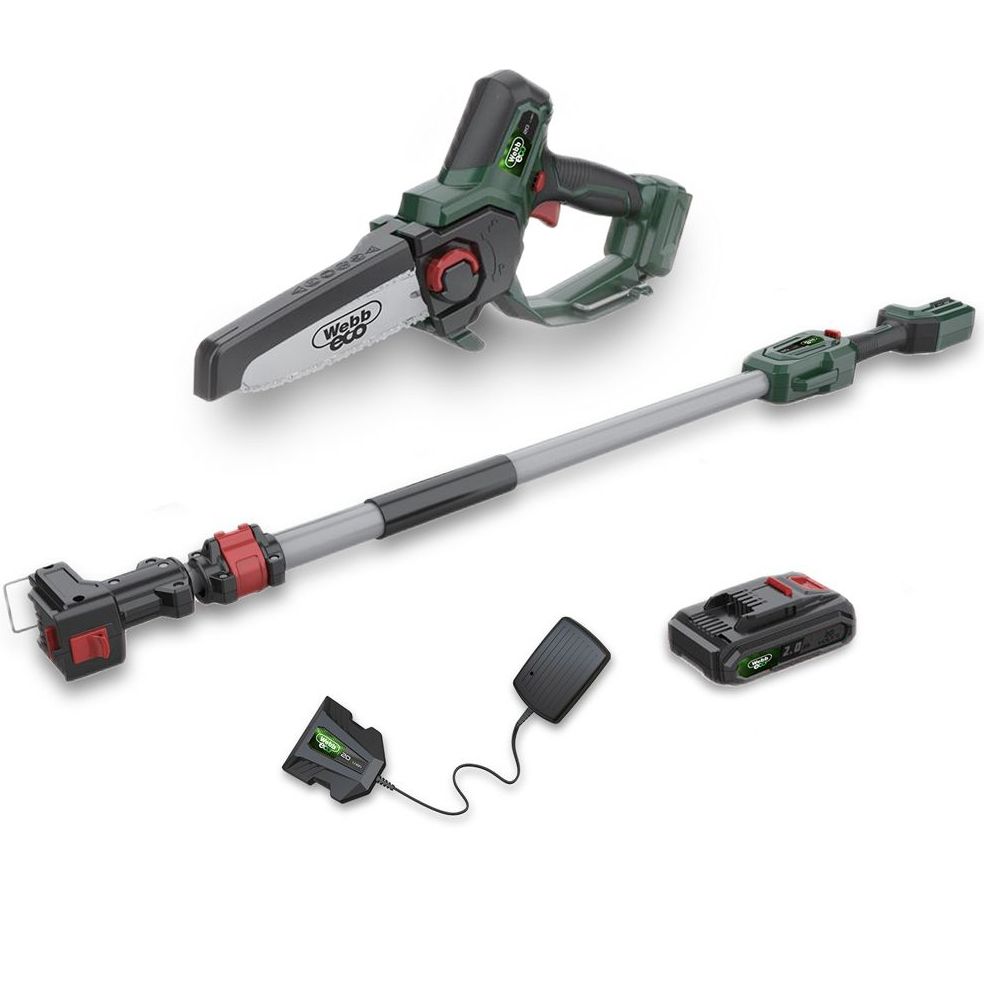 Webb Eco WEV20EXTPSB2 Cordless Pruning Saw / Extension Pole KIT (20v / 2Ah Battery & Charger) Webb Eco WEV20EXTPSB2 Cordless Pruning Saw / Extension Pole KIT (20v / 2Ah Battery & Charger)