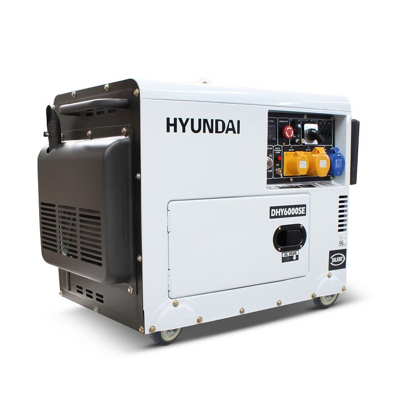 DHY6000SE Hyundai Silenced Standby Single Phase Diesel Generator 5.2kW / 6.5kVA DHY6000SE Hyundai Silenced Standby Single Phase Diesel Generator 5.2kW / 6.5kVA