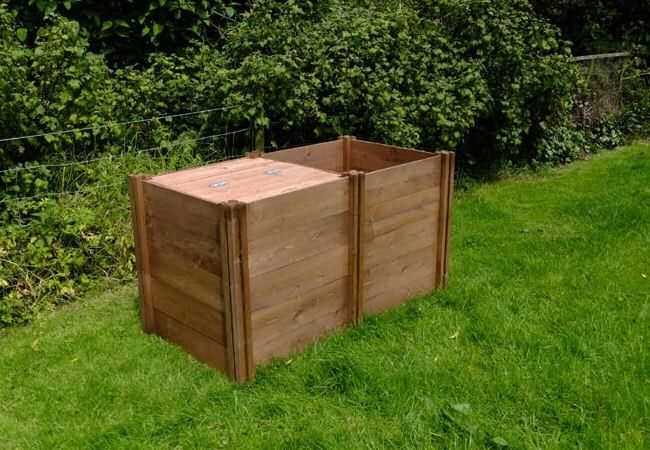 Classic Double Wooden Compost Bins Classic Double Wooden Compost Bins