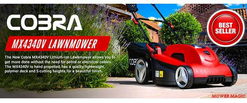 Cobra Premium Cordless Lawn Mower KIT 43cm / 5Ah / 40v MX4340V Cobra Premium Cordless Lawn Mower KIT 43cm / 5Ah / 40v MX4340V