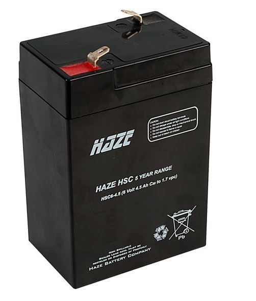 UNIVERSAL BATTERY 6v 4.5Ah 70 x 47 x 101 (LxWxH mm) T1 HSC06-4.5
