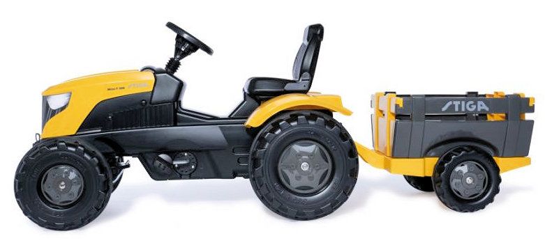 Stiga Mini-T250 Kids Toy Pedal Ride On Tractor Mower with Trailer