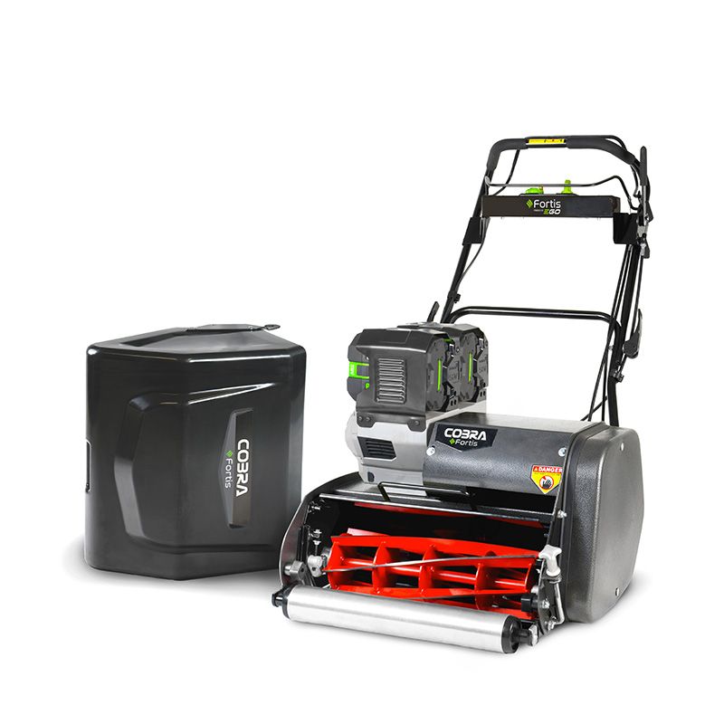 Cobra Fortis 20E Cordless Cylinder Mower 51cm KIT - 2x 6Ah Batteries & Quick Charger Cobra Fortis 20E Cordless Cylinder Mower 51cm KIT - 2x 6Ah Batteries & Quick Charger