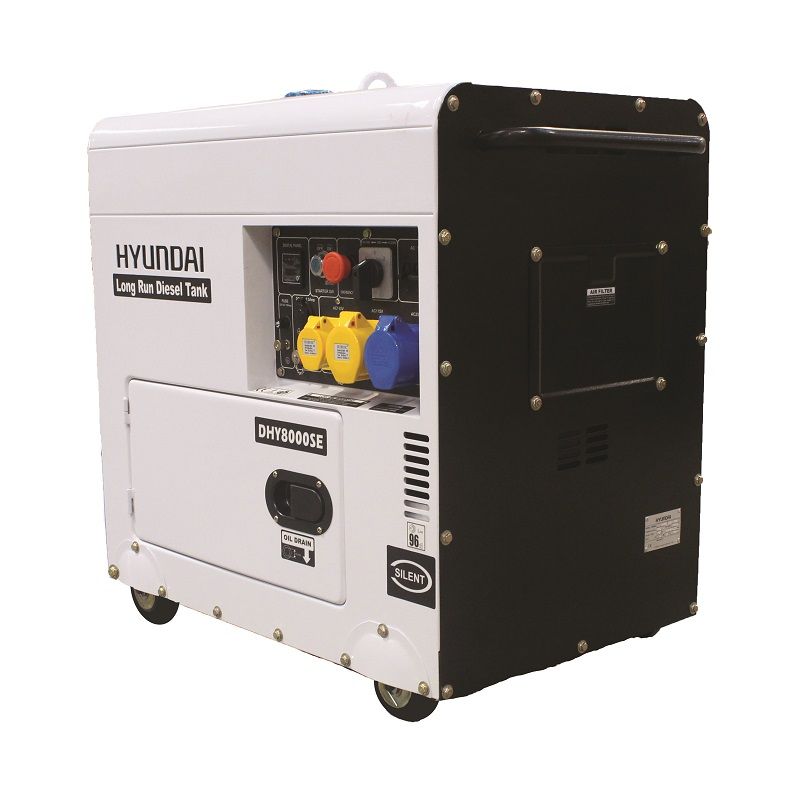 DHY8000SELR Hyundai Silenced Long Run Single Phase Diesel Generator 6kW / 7.5kVA DHY8000SELR Hyundai Silenced Long Run Single Phase Diesel Generator 6kW / 7.5kVA