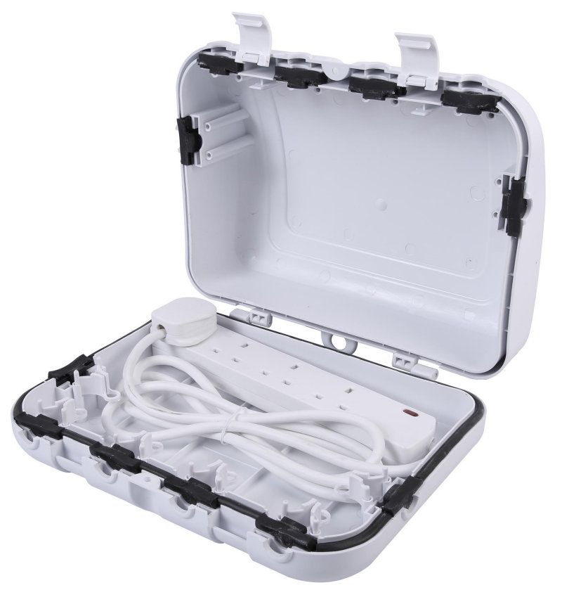 DryBox Outdoor Enclosure with 4-Gange Power Sockets IP64 White DryBox Outdoor Enclosure with 4-Gange Power Sockets IP64 White