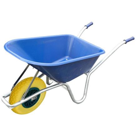 Polycarbonate Barrow with Flatproof Tyre 100L - Blue
