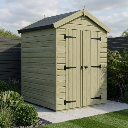 4 x 4 Apex Shed Double Door, No Windows