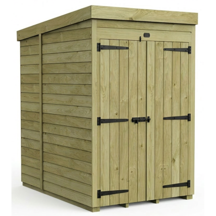 4 x 5 Pent Shed Double Door, No Windows