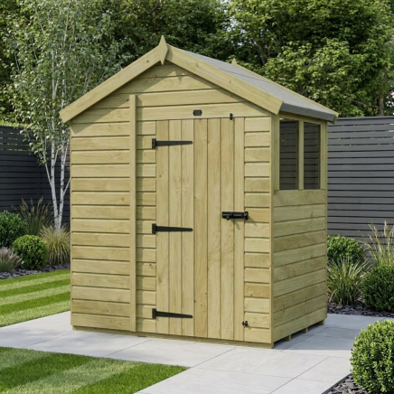 4 x 6 Apex Shed Single Door, With Windows