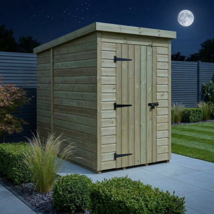 4 x 6 Pent Shed Single Door, No Windows