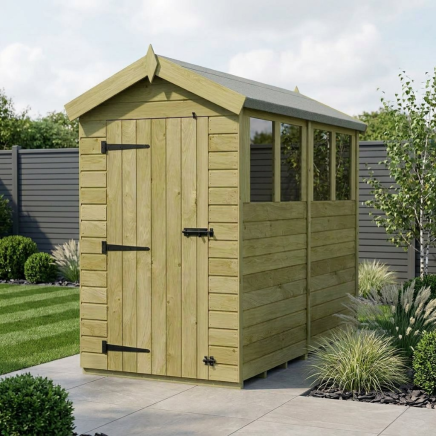 4 x 8 Apex Shed Single Door, With Windows