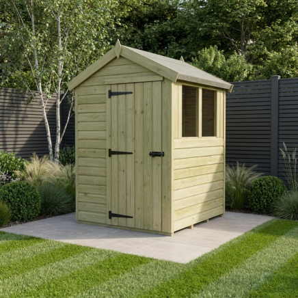 5 x 4 Apex Shed Single Door, With Windows
