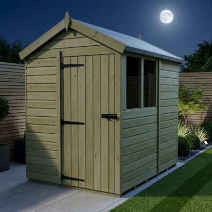 5 x 7 Apex Shed Single Door, With Windows