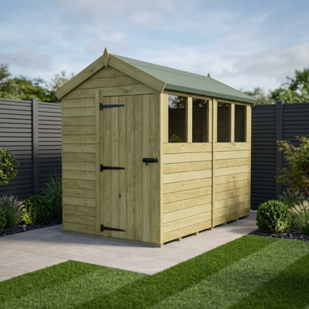 5 x 8 Apex Shed Single Door, With Windows