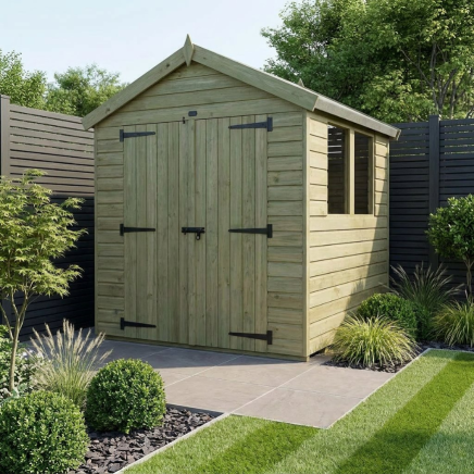 6 x 4 Apex Shed Double Door, With Windows