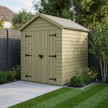 6 x 5 Apex Shed Double Door, No Windows