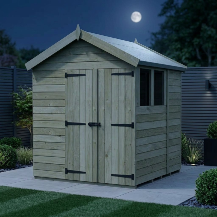 6 x 6 Apex Shed Double Door, With Windows