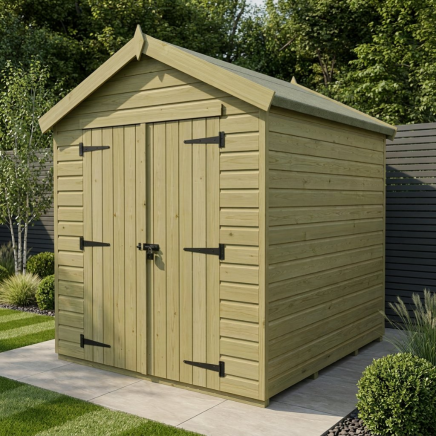 6 x 7 Apex Shed Double Door, No Windows