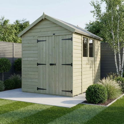 6 x 7 Apex Shed Double Door, With Windows