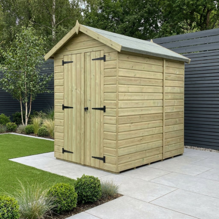 6 x 8 Apex Shed Double Door, No Windows