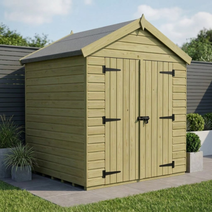 7 x 4 Apex Shed Double Door, No Windows