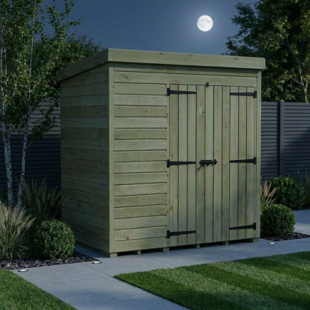 7 x 4 Pent Shed Double Door, No Windows