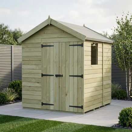 7 x 5 Apex Shed Double Door, With Windows