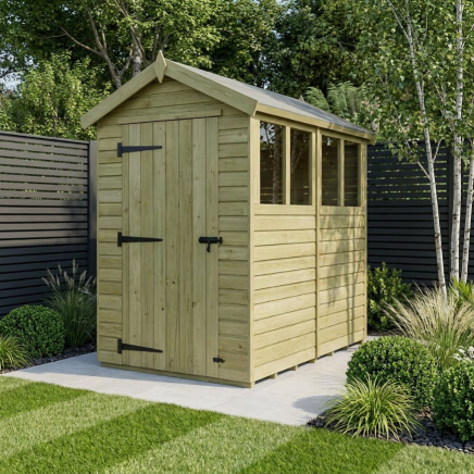 8 x 4 Apex Shed Single Door, With Windows