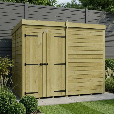 8 x 5 Pent Shed Double Door, No Windows