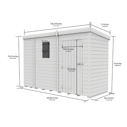 9 x 4 Security Pent Shed