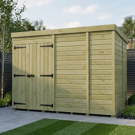 9 x 5 Pent Shed Double Door, No Windows