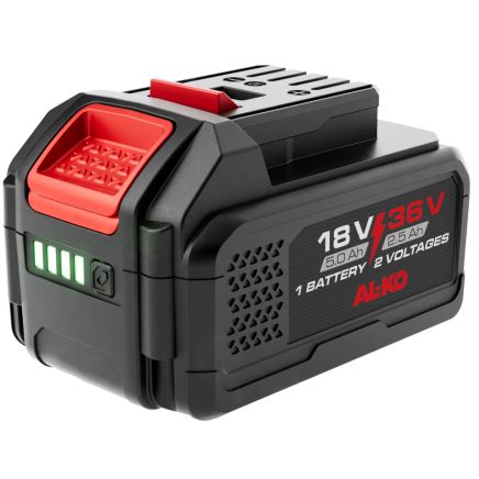 AL-KO 18V / 36V Dual Voltage B100.6 Li Battery (5.0Ah / 2.5Ah)  - New 2026