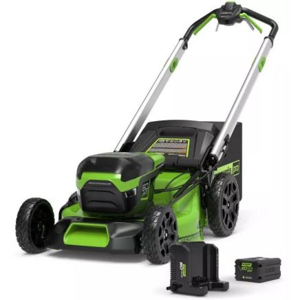 Greenworks GD60LM46SPK4 Premium Cordless Lawnmower Kit 60v 4Ah / 46cm / 3-in-1