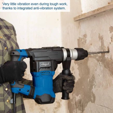 Scheppach DH1500PLUS SDS-Plus Hammer Drill, 1500W, 7J Impact Energy, 32mm Concrete Drilling Capacity