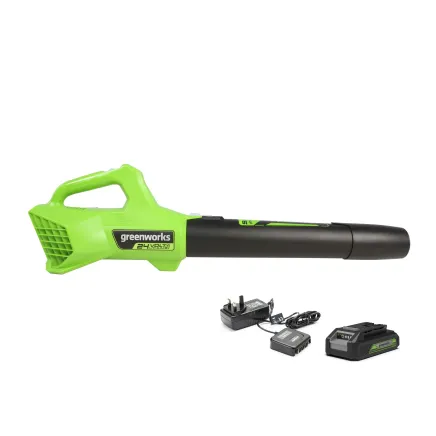 Greenworks 24v Cordless Axial Blower KIT / 145 km/h (inc 2Ah Battery & Charger)