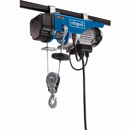 Scheppach HRS250 Electric Cable Hoist, 530W, 12m Lift Height, 125kg/250kg Lift Capacity
