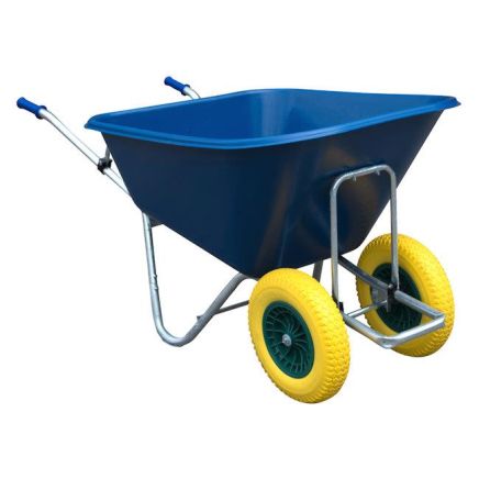 Big Blue Twin-Wheel Barrow with Flatproof Tyres 280L (Flatpack)